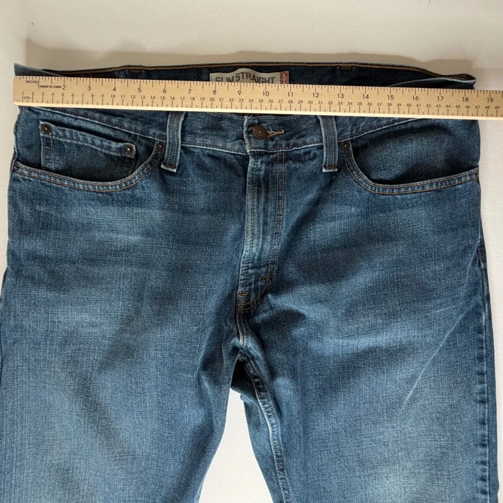 Levis 514 Men Slim Straight Jeans Size 38x32‎ Blue Denim Cotton Casual Classic